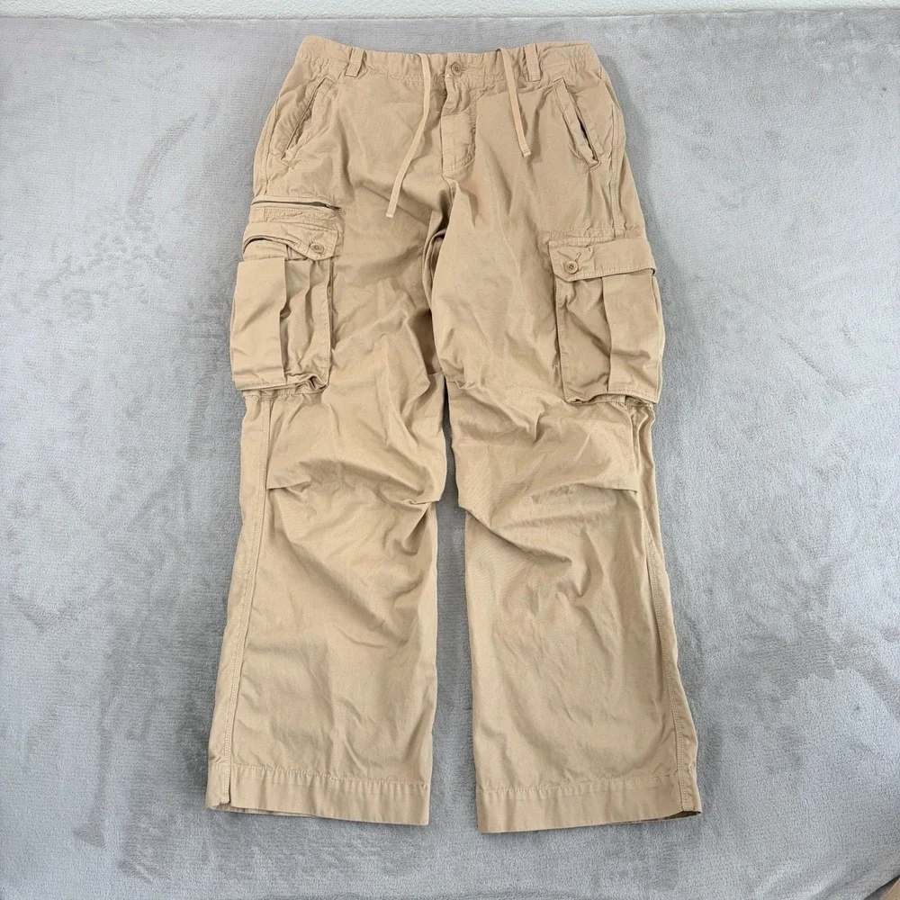 Vintage Y2K Banana Republic Paratrooper Baggy Cargo Pants in Beige Men 34x31